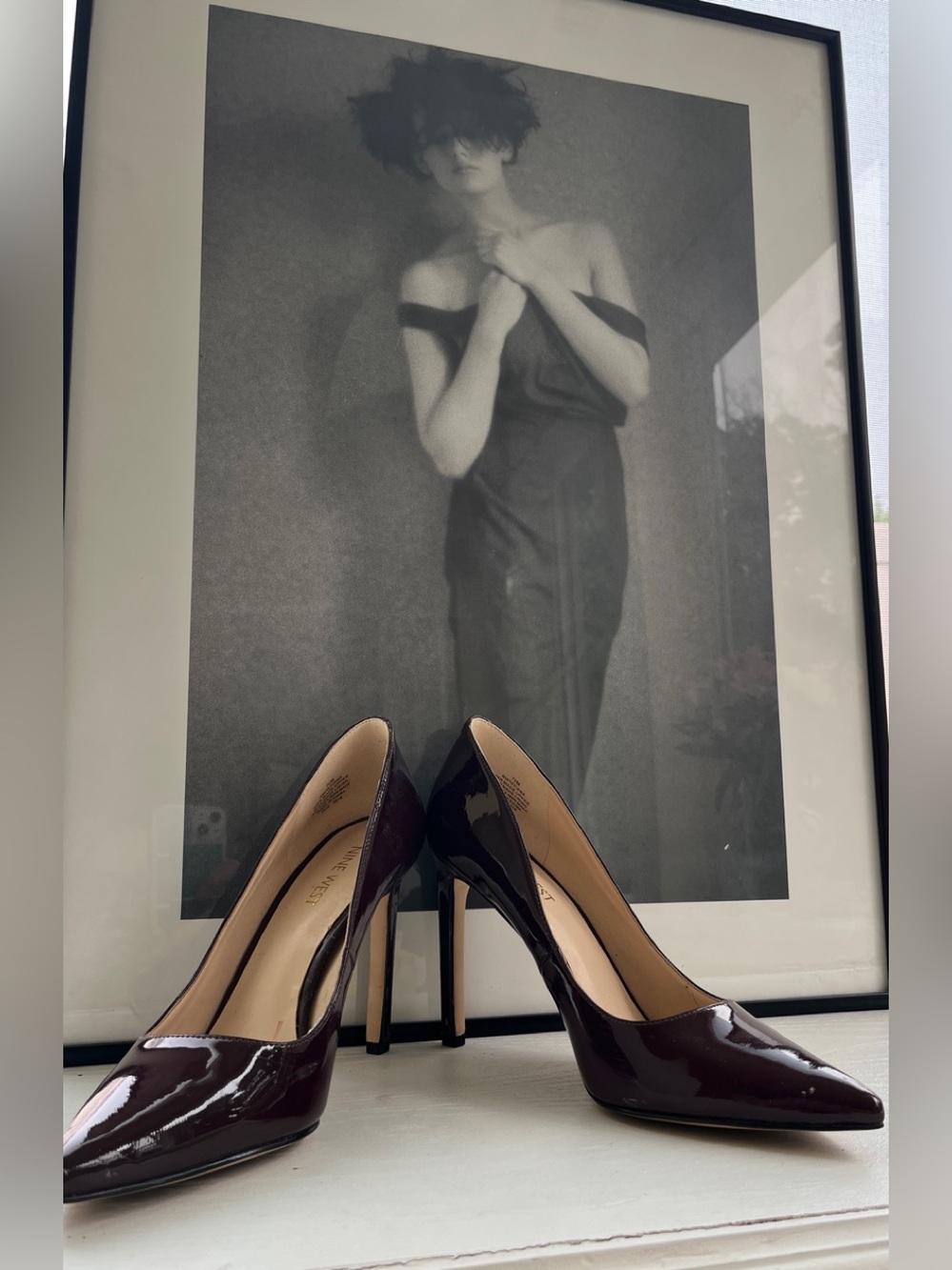 Nine West Burgundy Tatiana Women's Patent Pointed-Toe Pumps